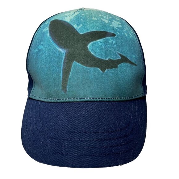 Gymboree Baseball Hat Cap Boys L Blue Great White Shark‎ Snapback Adjusta… - Picture 2 of 8